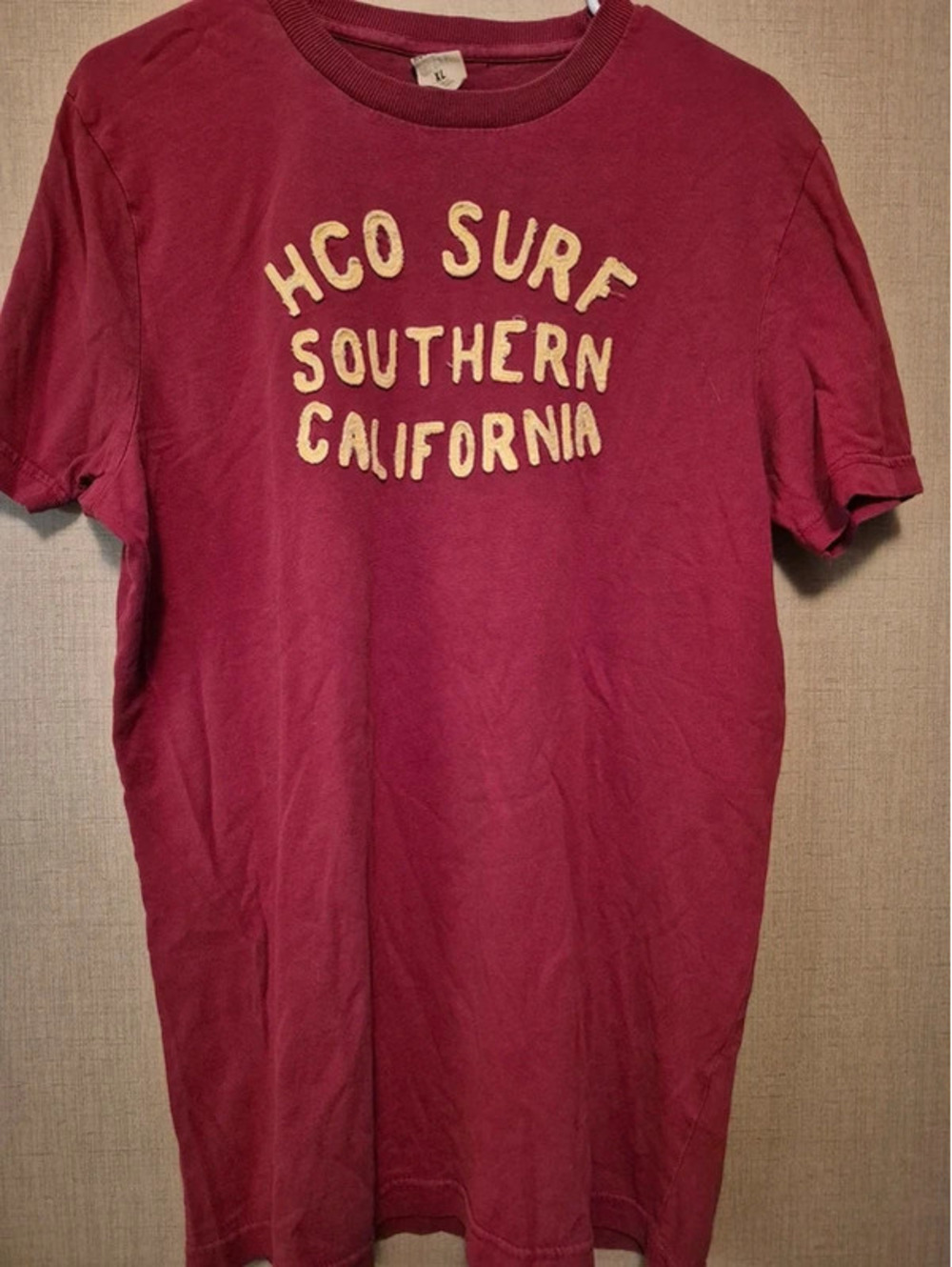 Men's Vintage Hollister Burgundy XL Short Sleeve T-Shirt
